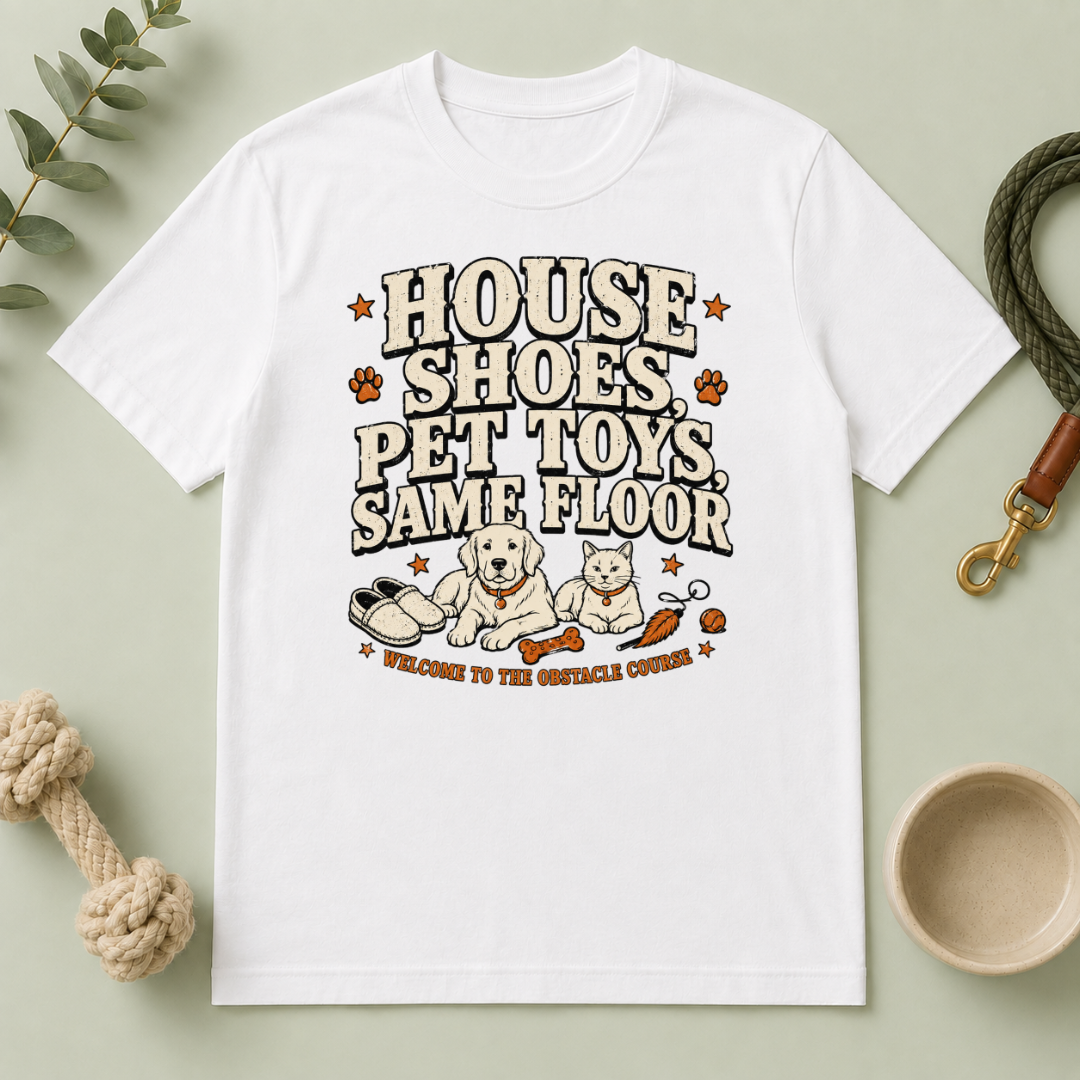 House Shoes, Pet Toys, Same Floor Multi-Pet Lifestyle T-Shirt