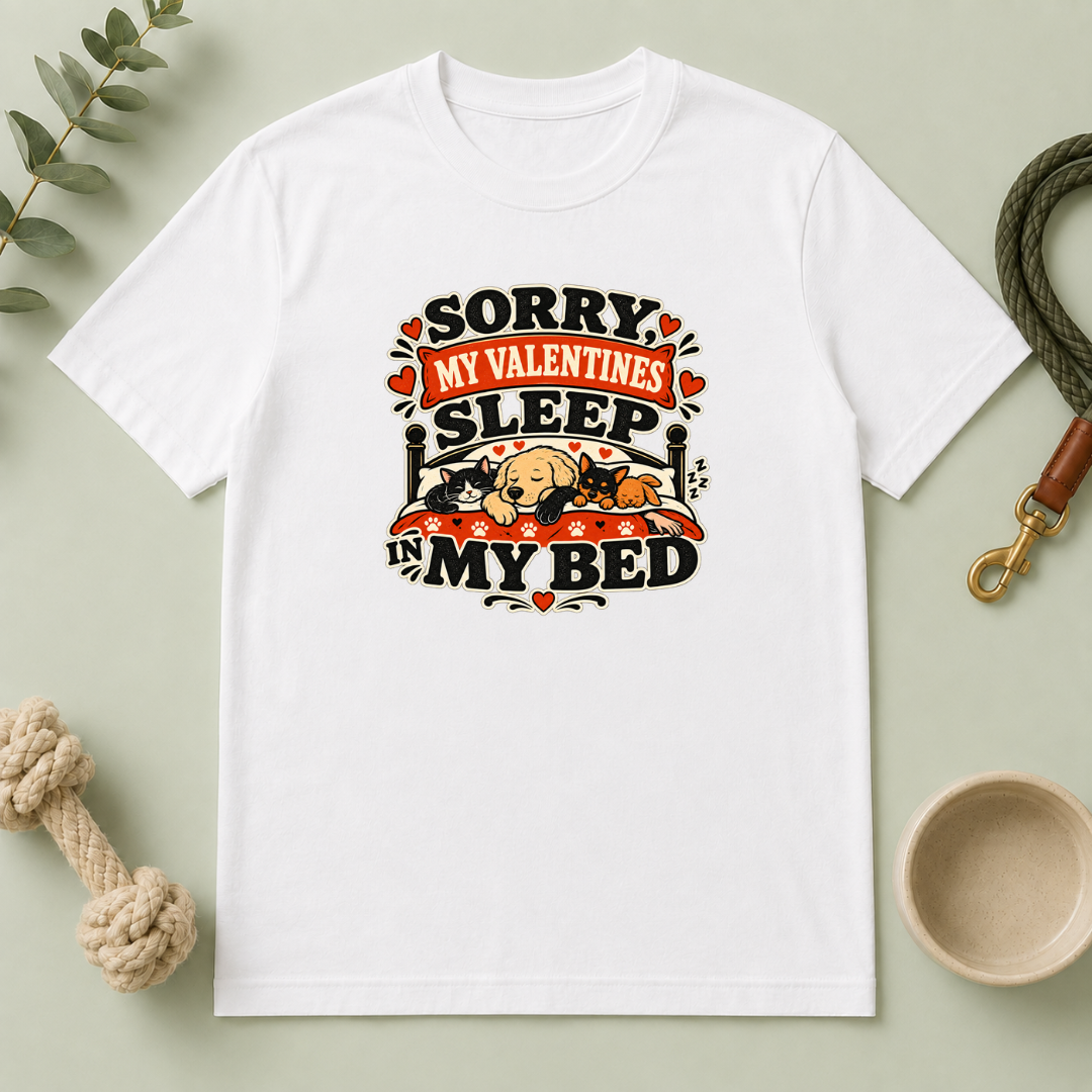 Sorry My Valentines Sleep in My Bed Pet Lover T-Shirt