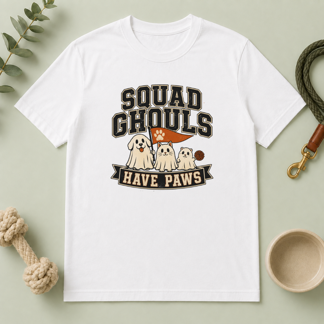 Squad Ghouls Have Paws Halloween Pet T-Shirt