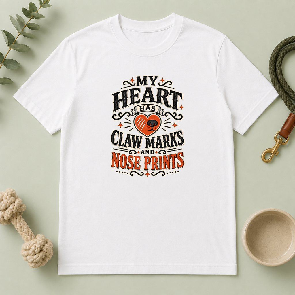 My Heart Has Claw Marks and Nose Prints Valentine Pet T-Shirt