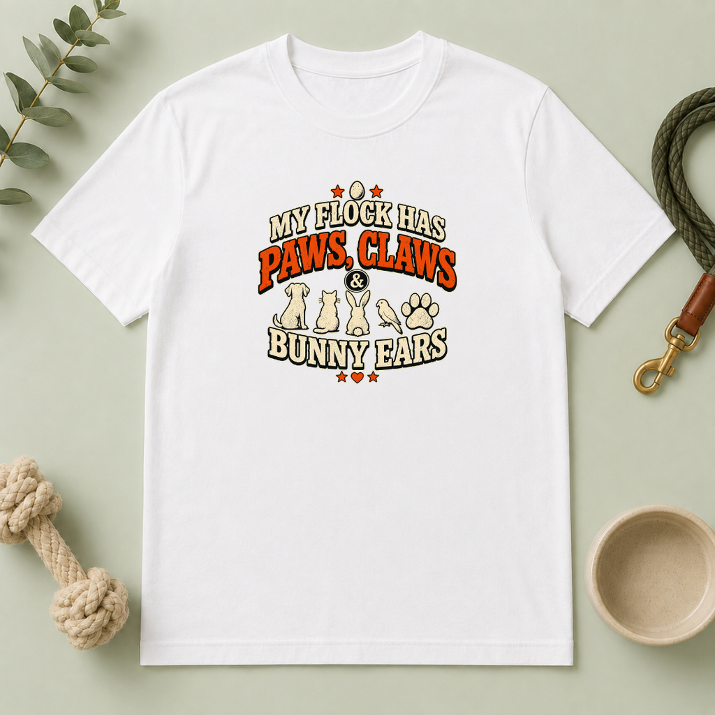 My Flock Has Paws, Claws & Bunny Ears Tee
