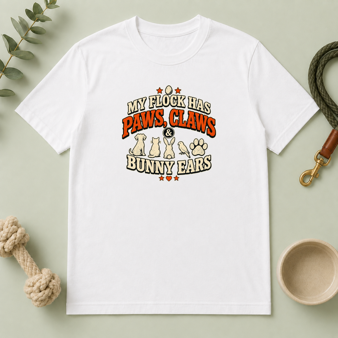 My Flock Has Paws, Claws & Bunny Ears Tee