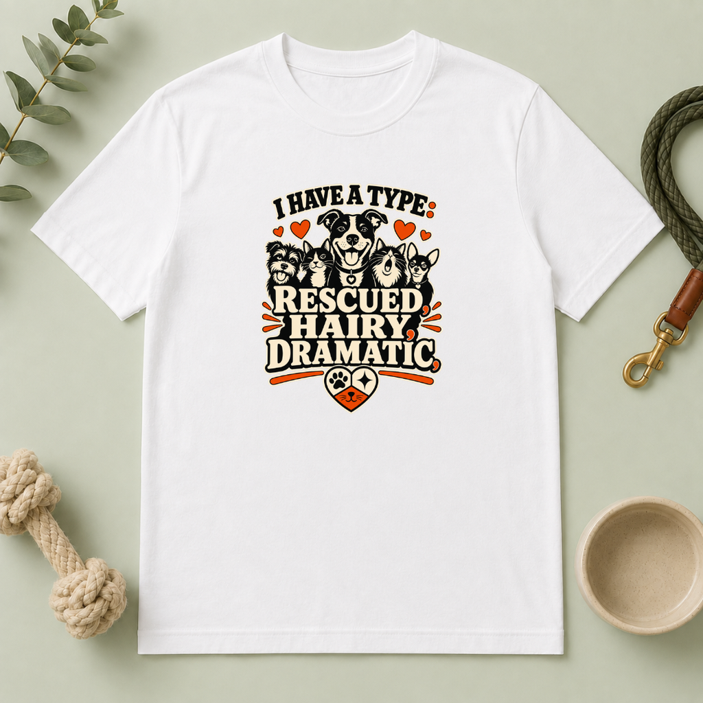 I Have a Type Rescued Hairy Dramatic Valentine Pet T-Shirt