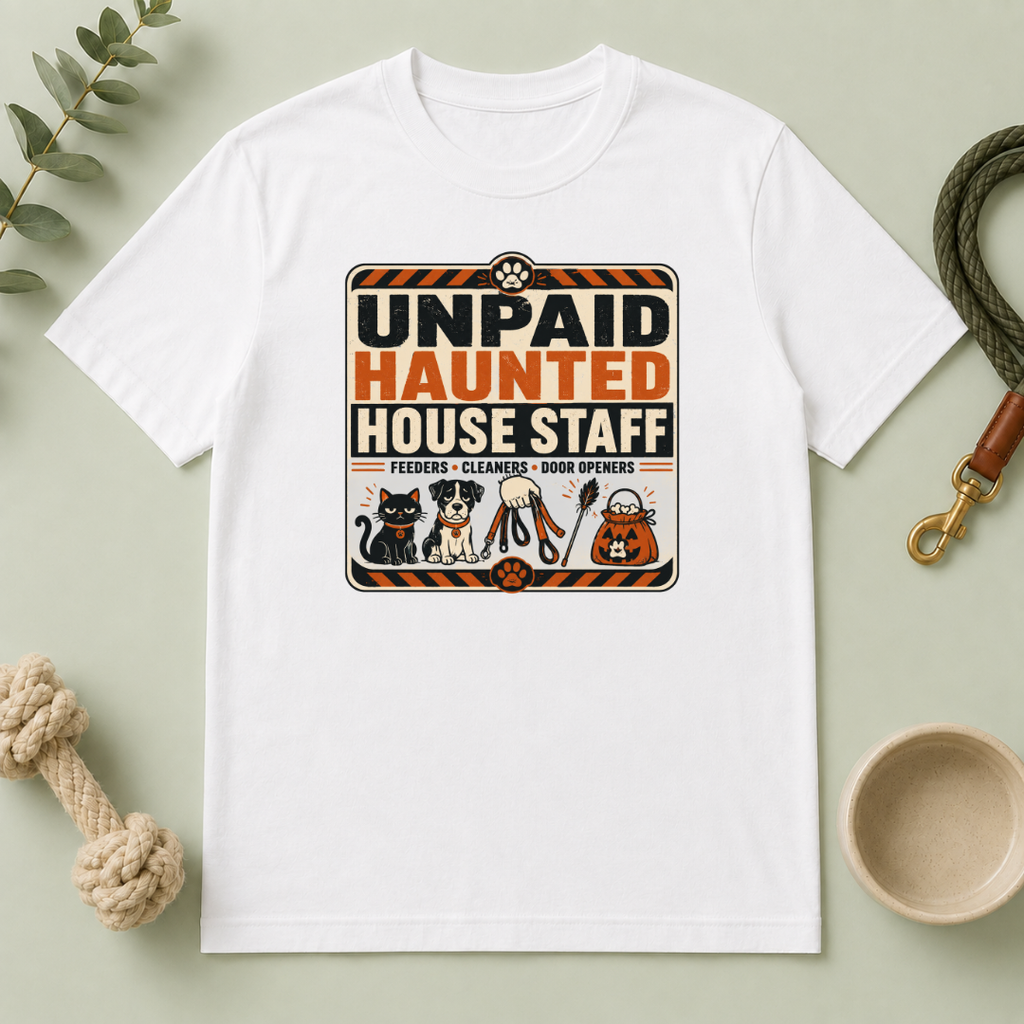 Unpaid Haunted House Staff Halloween Pet T-Shirt