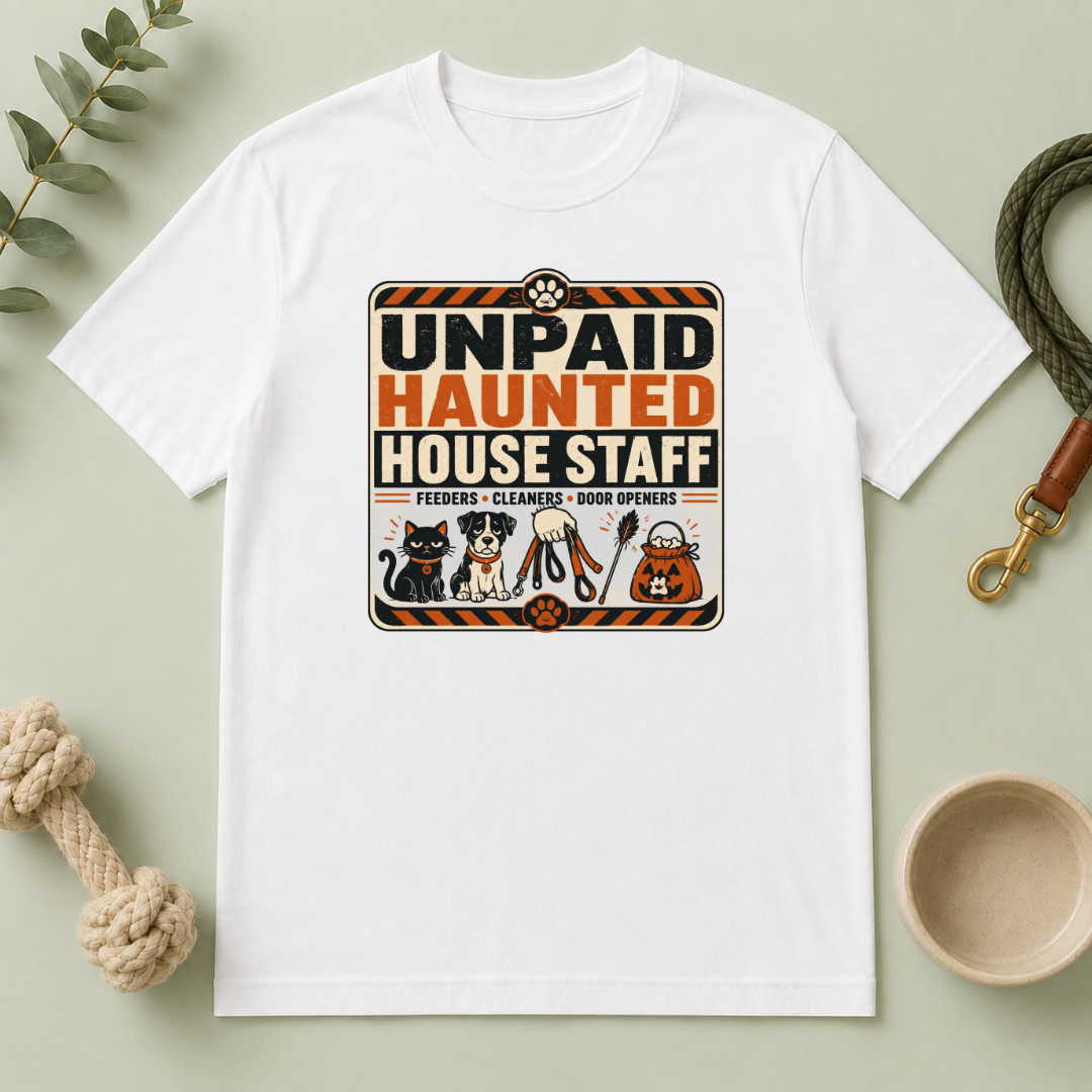Unpaid Haunted House Staff Halloween Pet T-Shirt