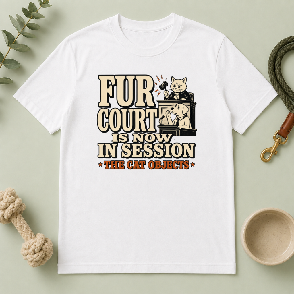 Fur Court Is Now in Session – Dog & Cat Rivalry T-Shirt