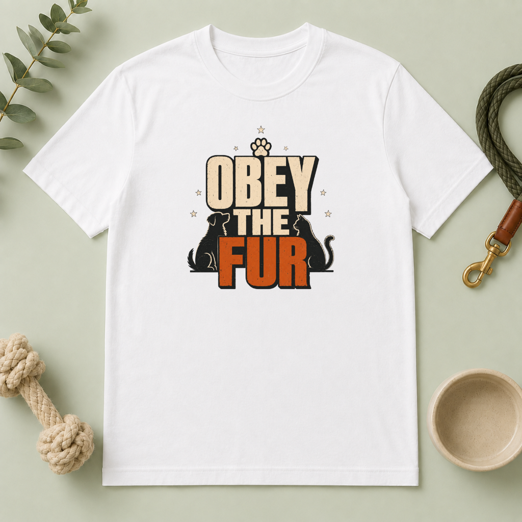 Obey the Fur T-Shirt — Funny Cat & Dog Pet Lover Tee