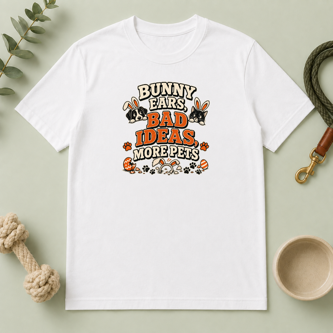 Bunny Ears, Bad Ideas, More Pets Easter T-Shirt