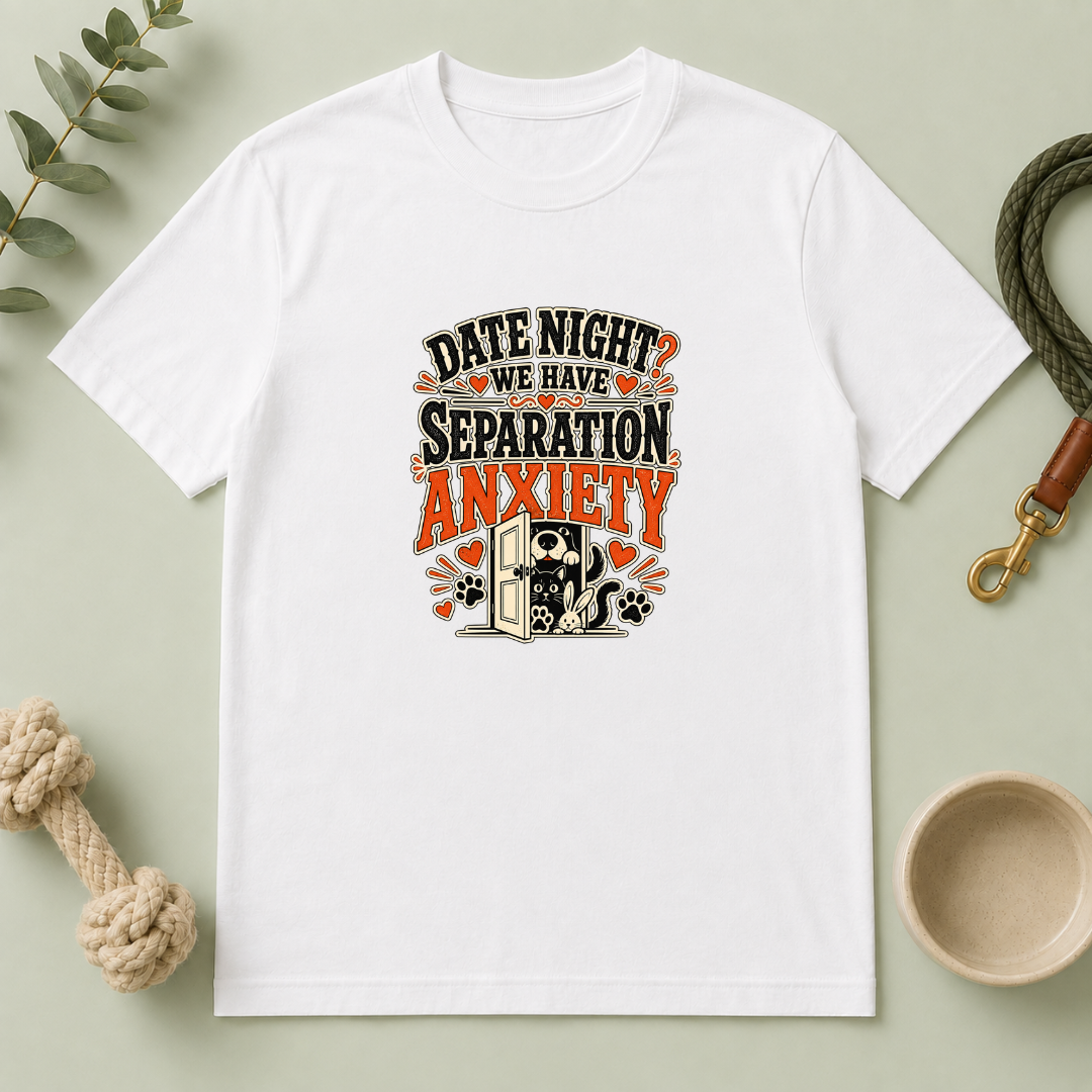 Date Night Separation Anxiety Valentine Pet T-Shirt