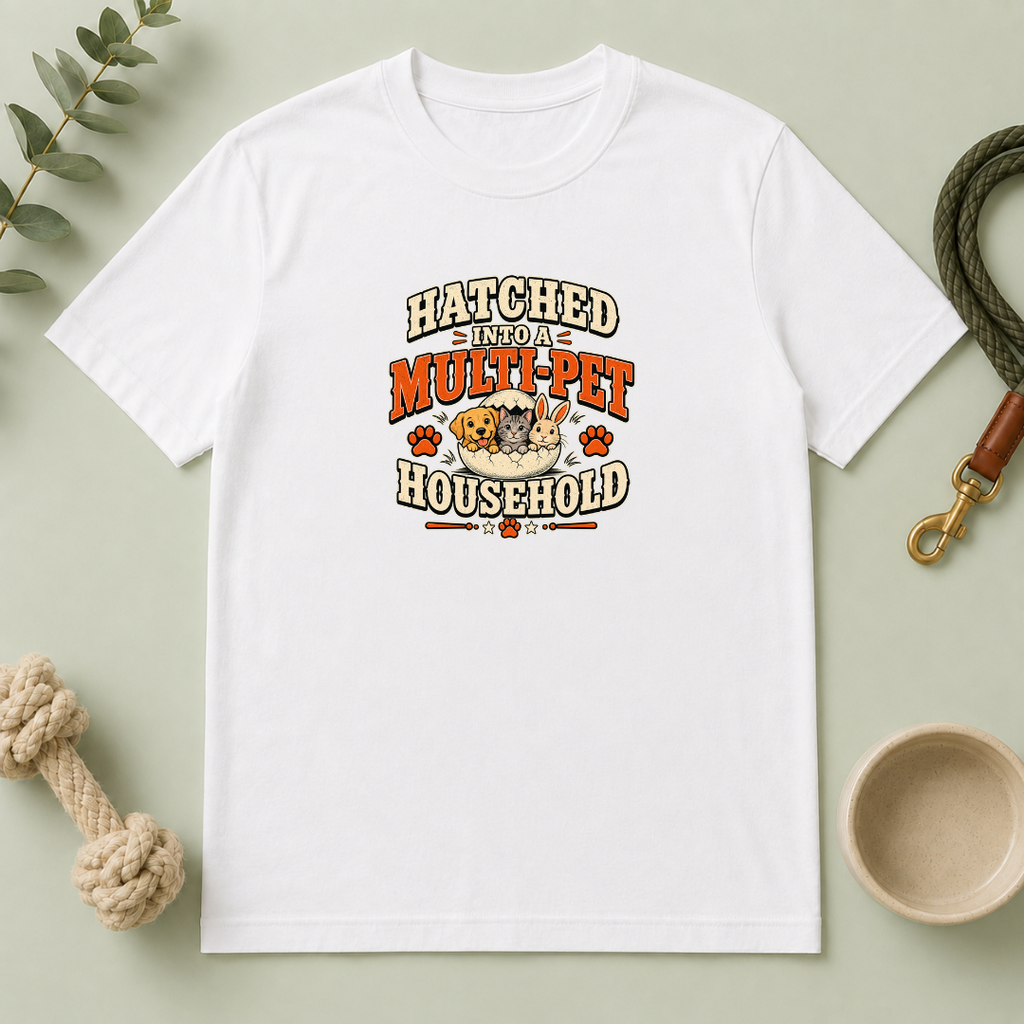 Hatched Into a Multi-Pet Household Easter Tee