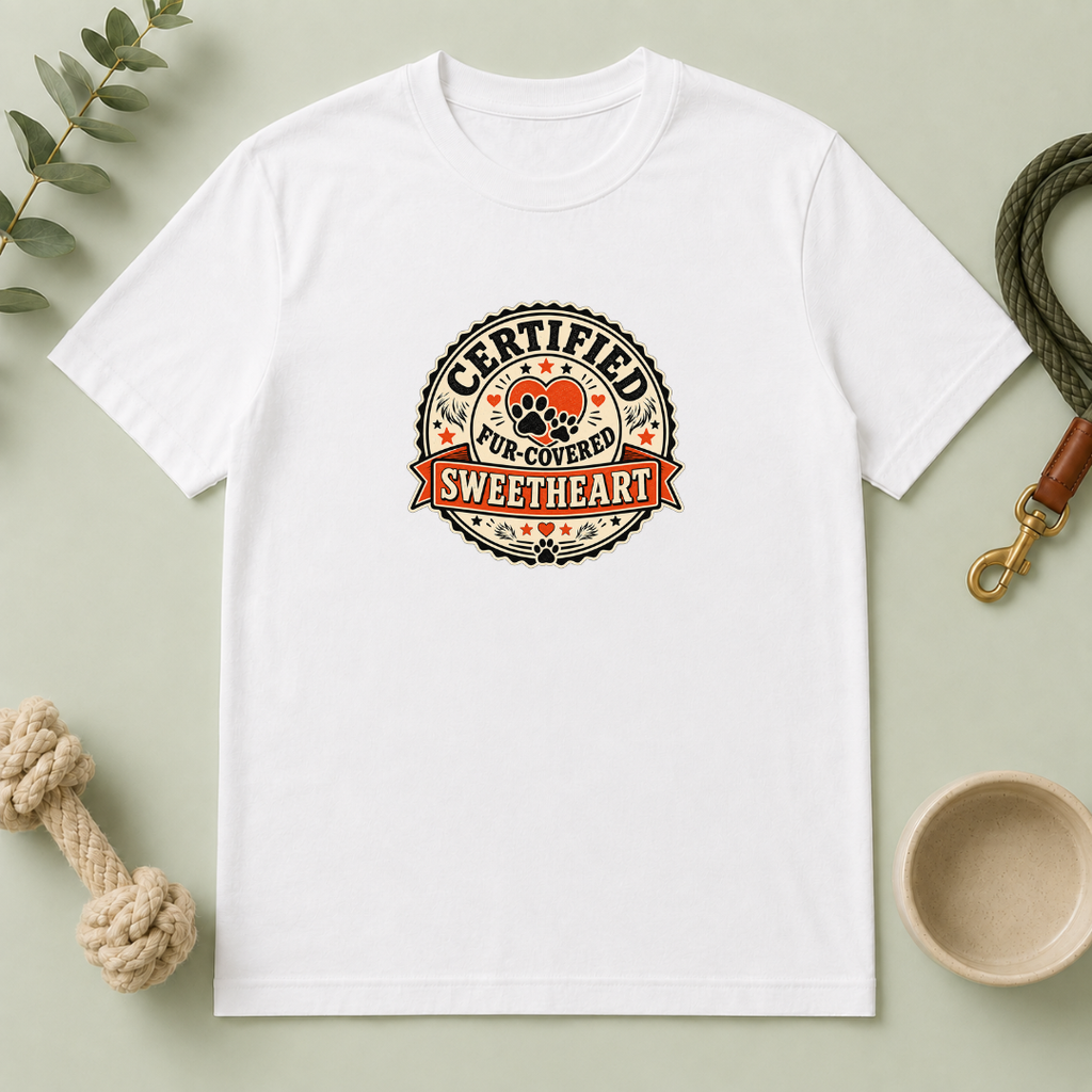 Certified Fur-Covered Sweetheart Valentine Pet Parent T-Shirt