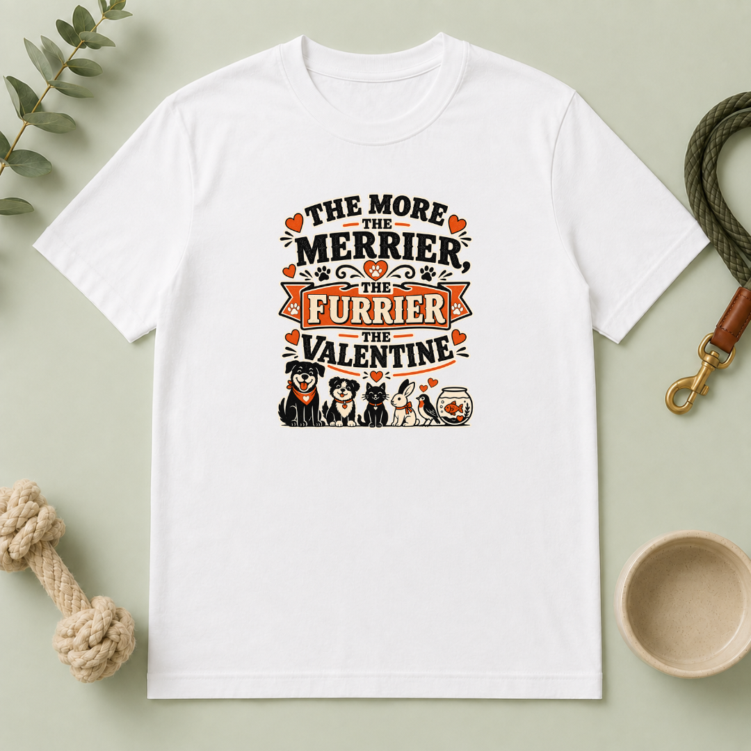 The More the Merrier the Furrier Valentine Pet T-Shirt