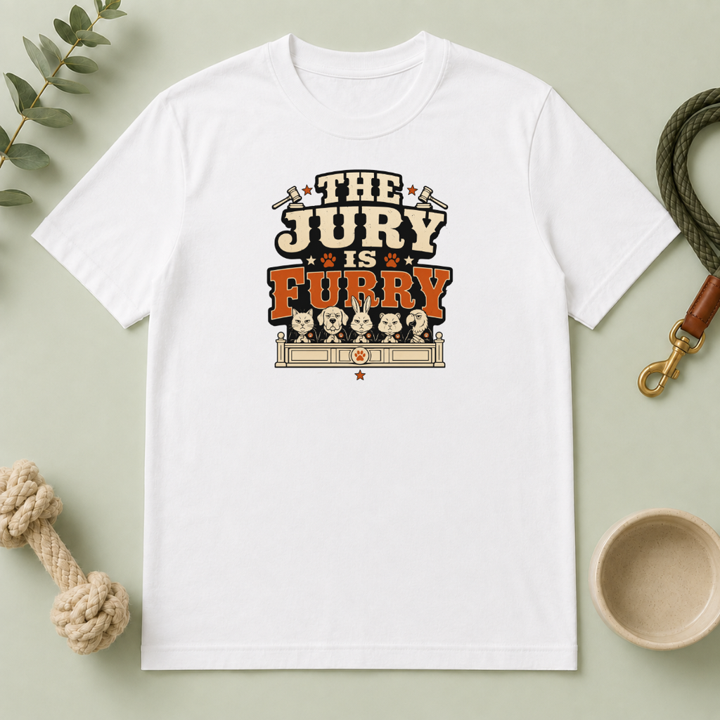 The Jury Is Furry — Funny Pet Lover Graphic Tee