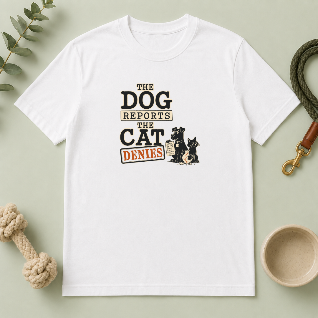 Dog Reports, Cat Denies T-Shirt