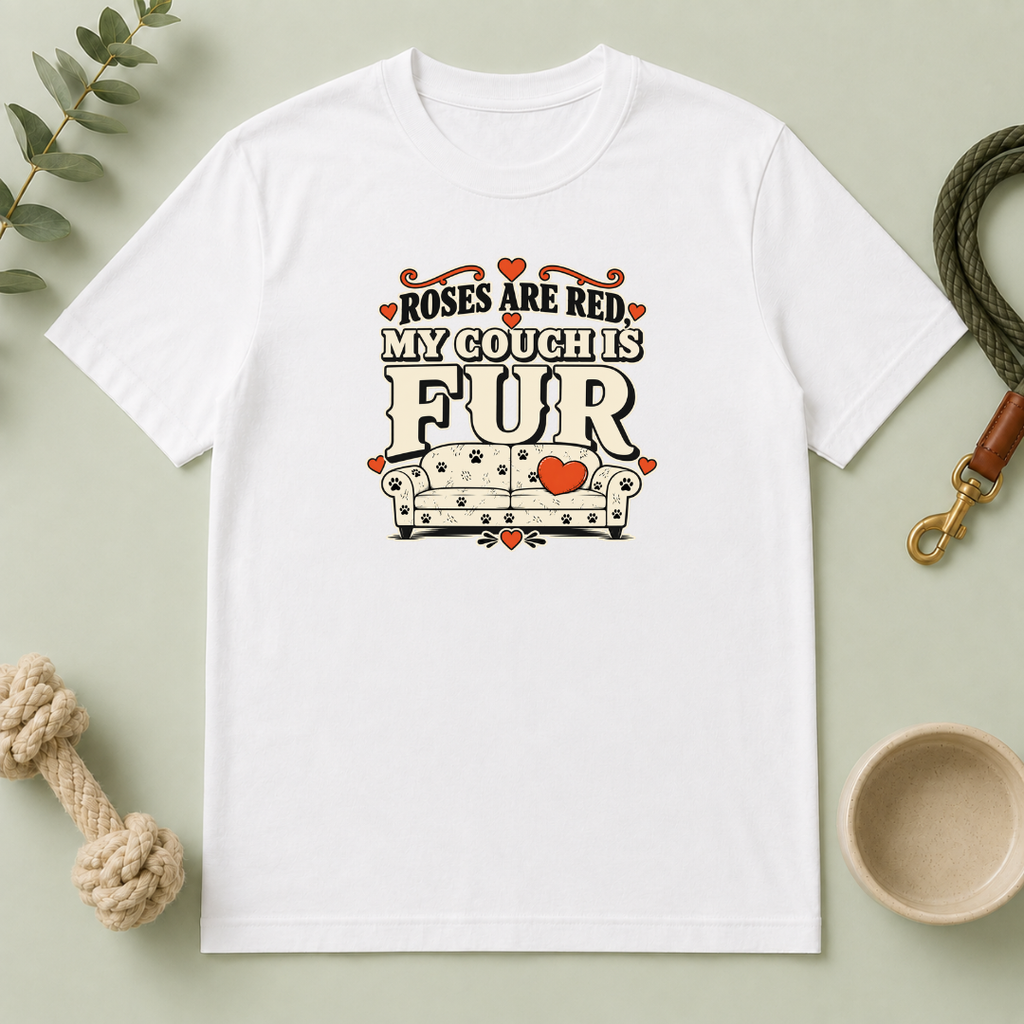 Roses Are Red My Couch Is Fur Valentine Pet T-Shirt