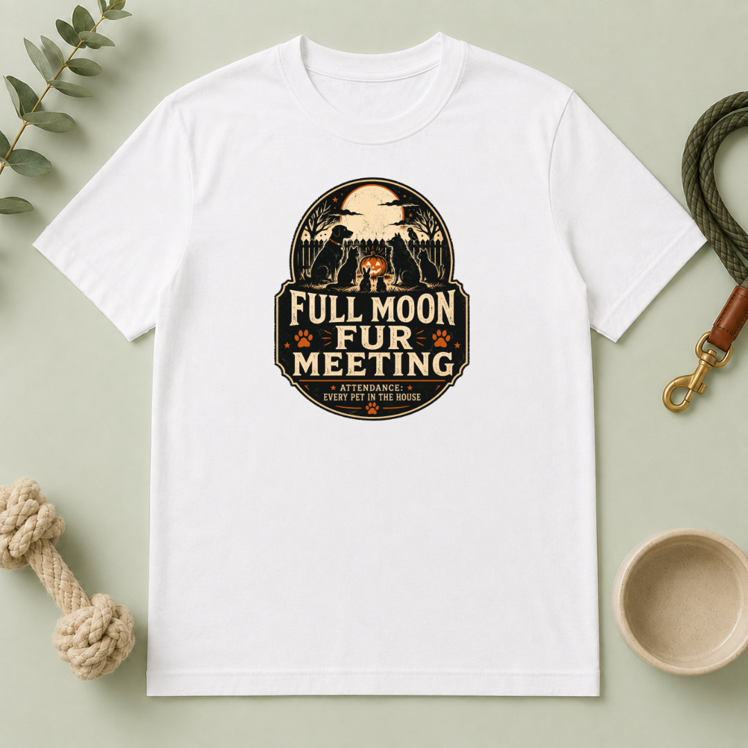 Full Moon Fur Meeting Halloween Pet T-Shirt