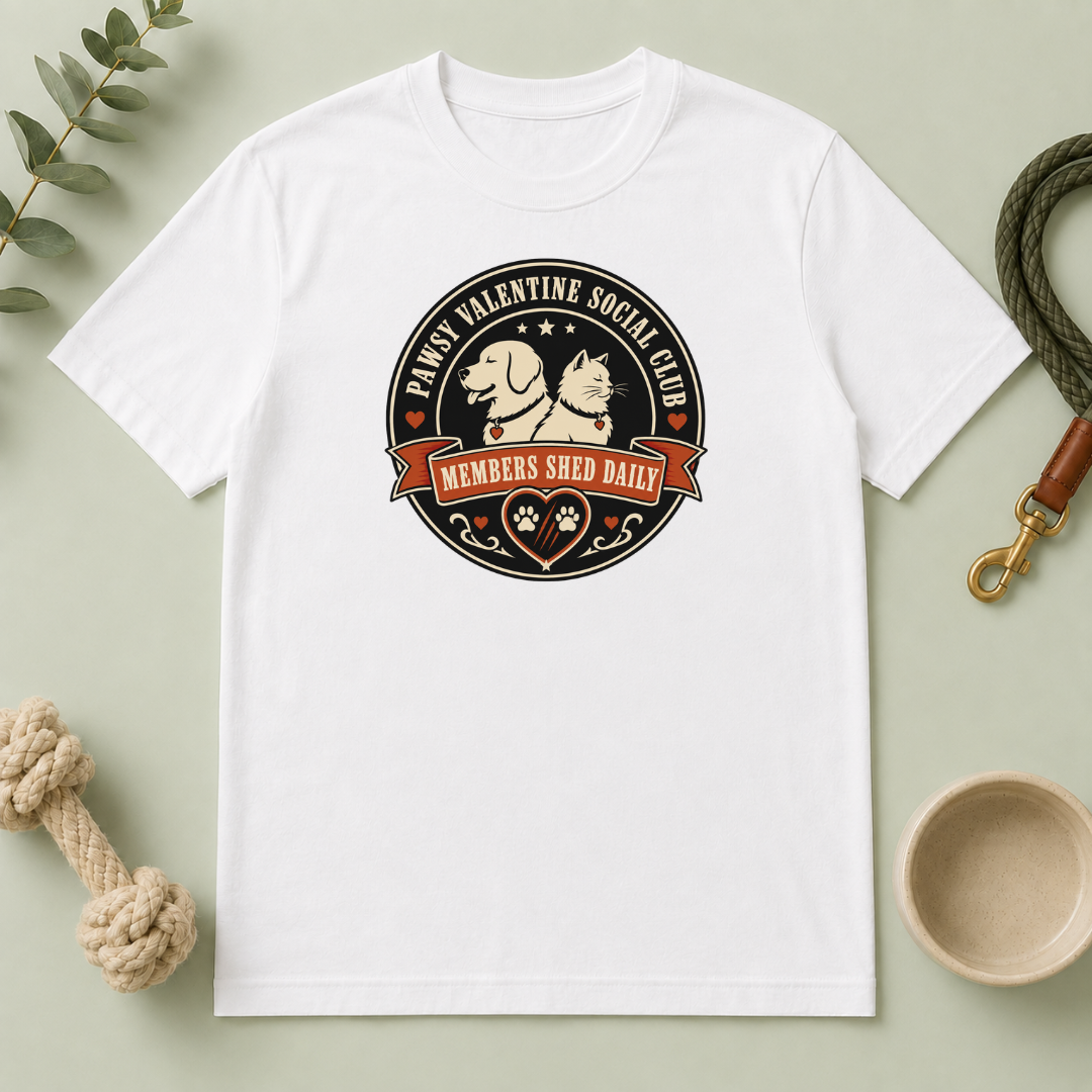 Pawsy Valentine Social Club Members Shed Daily Pet T-Shirt