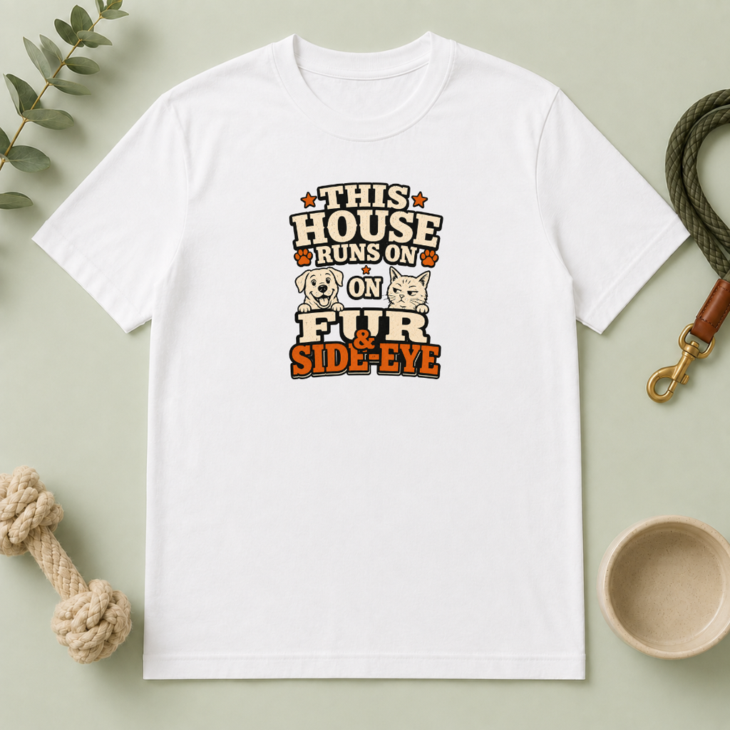 This House Runs On Fur & Side Eye T-Shirt