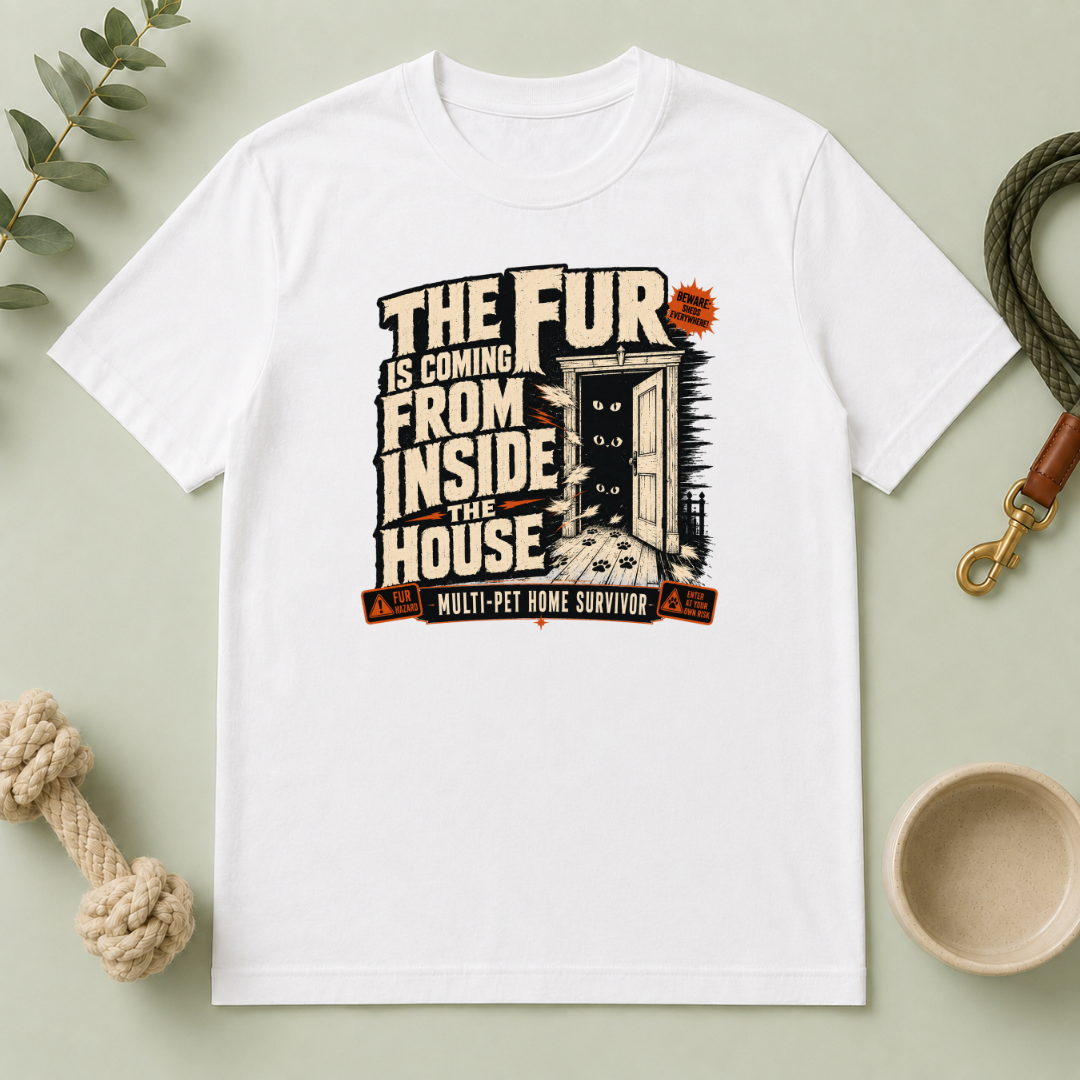 The Fur Is Coming From Inside the House Halloween T-Shirt