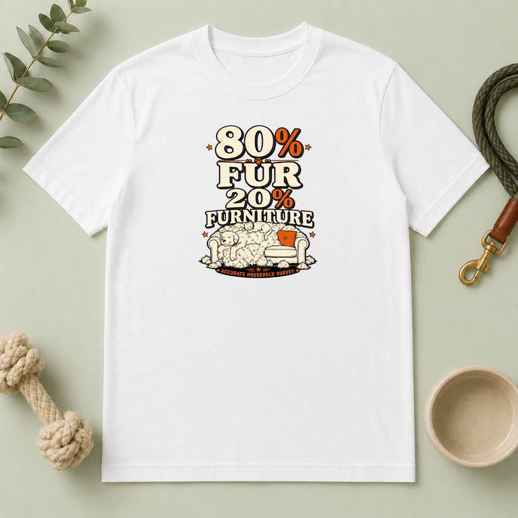 80% Fur 20% Furniture Cat & Dog Lover Graphic Tee