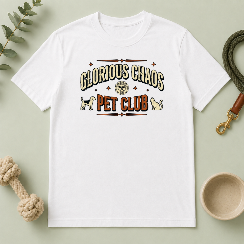 "Glorious Chaos Pet Club" Graphic Tee for Dog & Cat Lovers